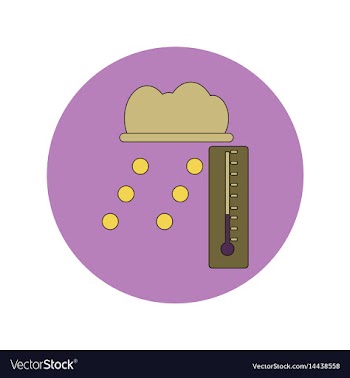 In flat design of hail and vector image