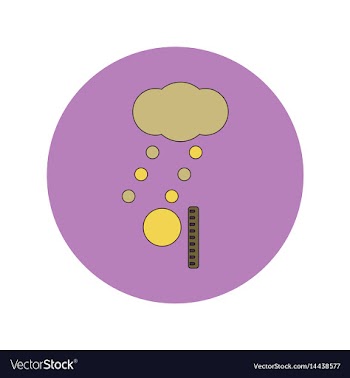 In flat design of hail and vector image
