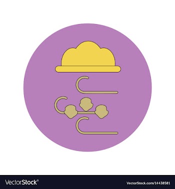 In flat design of hail and vector image
