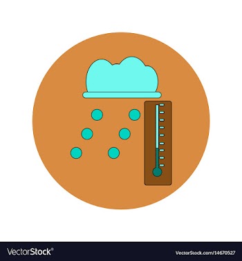 In flat design of hail and vector image