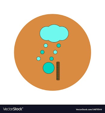 In flat design of hail and vector image