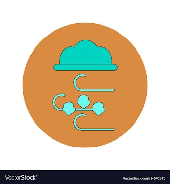 In flat design of hail and vector image