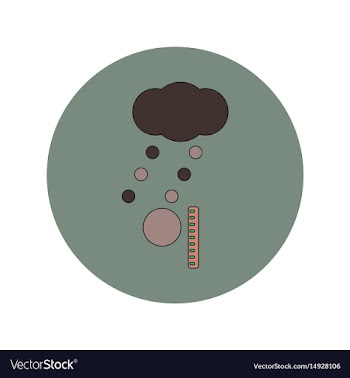 In flat design of hail and vector image