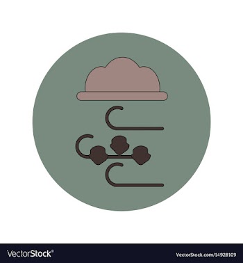 In flat design of hail and vector image