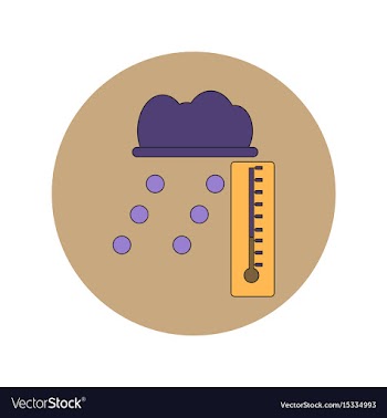 In flat design of hail and vector image