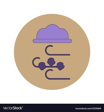In flat design of hail and vector image