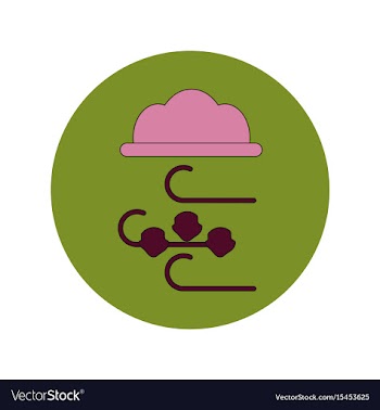 In flat design of hail and vector image