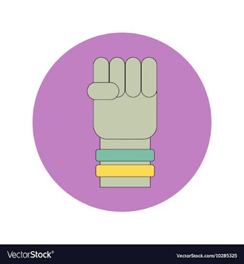 In flat design of hand with vector image