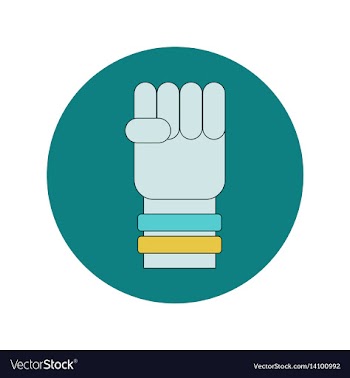 In flat design of hand with vector image