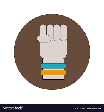 In flat design of hand with vector image