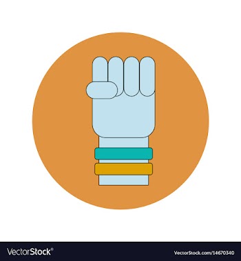 In flat design of hand with vector image