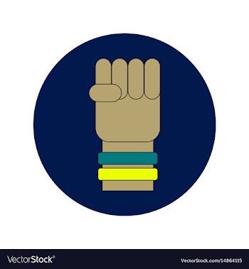In flat design of hand with vector image