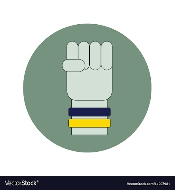 In flat design of hand with vector image