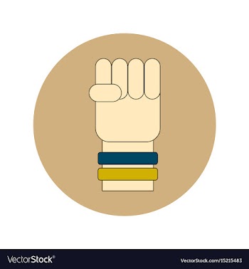 In flat design of hand with vector image