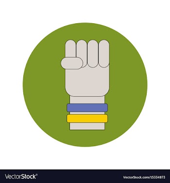 In flat design of hand with vector image