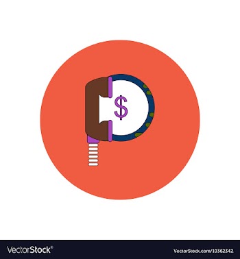 In flat design of handset and vector image