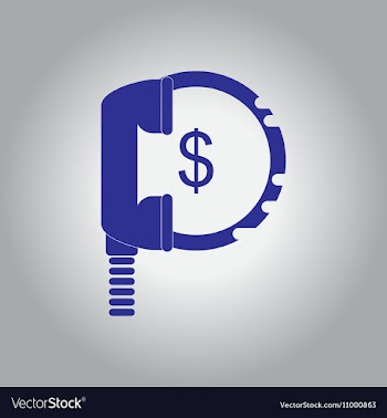 In flat design of handset and vector image