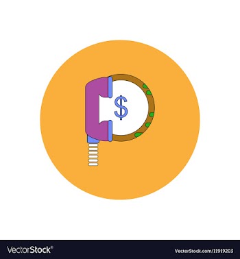 In flat design of handset and vector image