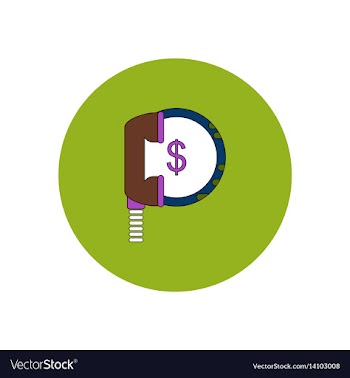 In flat design of handset and vector image