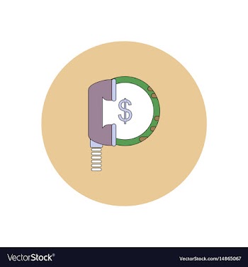 In flat design of handset and vector image