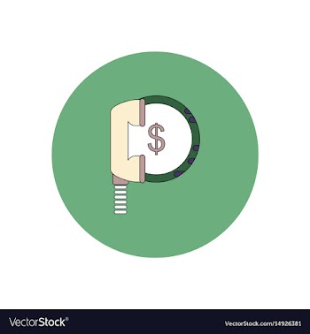 In flat design of handset and vector image