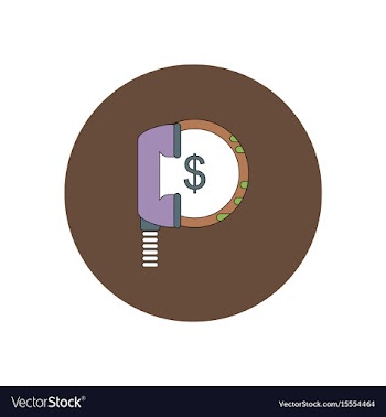 In flat design of handset and vector image