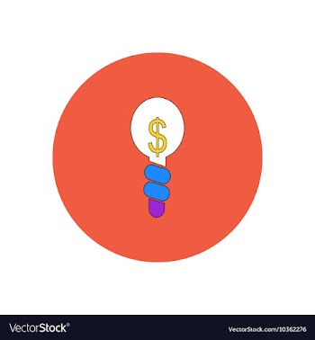 In flat design of Light Bulb vector image