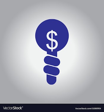 In flat design of Light Bulb vector image
