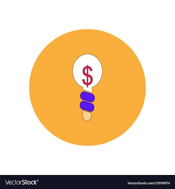 In flat design of Light Bulb vector image