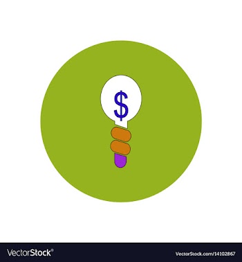 In flat design of light bulb vector image