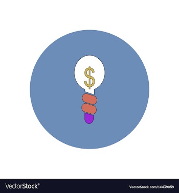 In flat design of light bulb vector image