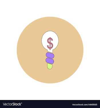 In flat design of light bulb vector image