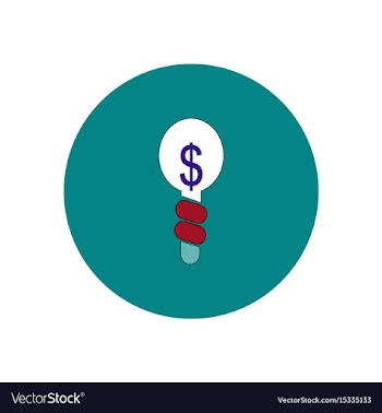 In flat design of light bulb vector image