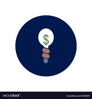 In flat design of light bulb vector image
