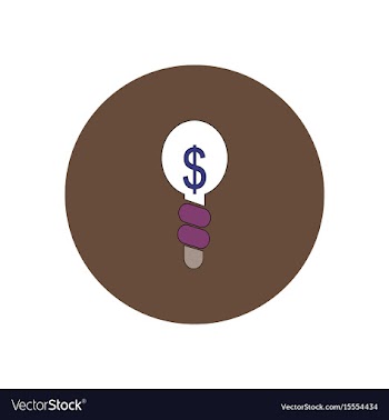 In flat design of light bulb vector image