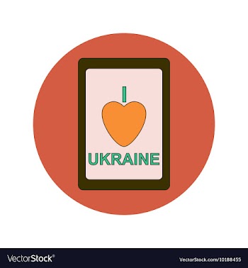 In flat design of Love Ukraine vector image