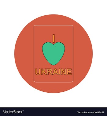 In flat design of Love Ukraine vector image