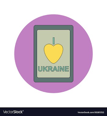 In flat design of Love Ukraine vector image