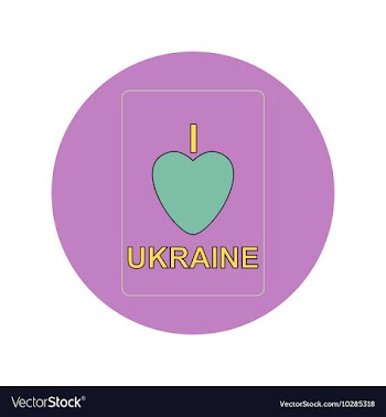 In flat design of Love Ukraine vector image