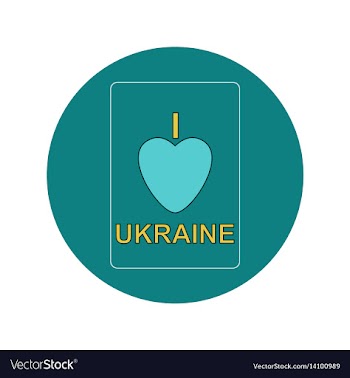 In flat design of love ukraine vector image
