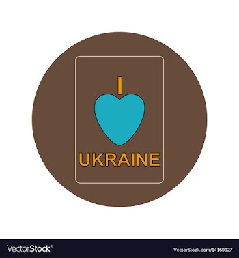 In flat design of love ukraine vector image