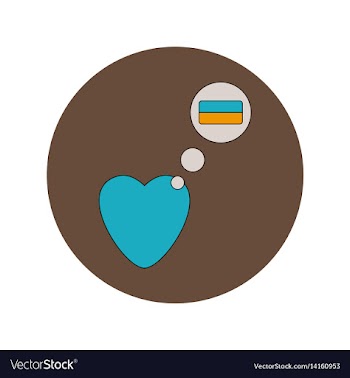 In flat design of love ukraine vector image