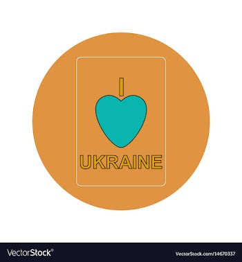 In flat design of love ukraine vector image