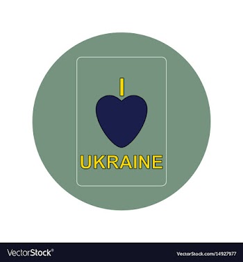 In flat design of love ukraine vector image