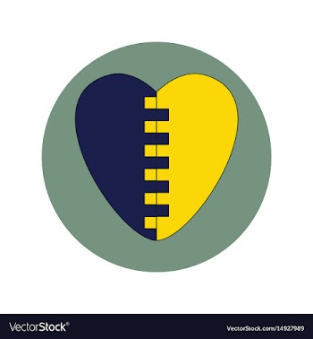 In flat design of love ukraine vector image