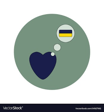 In flat design of love ukraine vector image