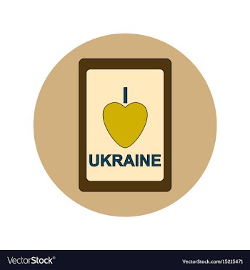In flat design of love ukraine vector image