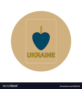 In flat design of love ukraine vector image