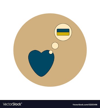 In flat design of love ukraine vector image