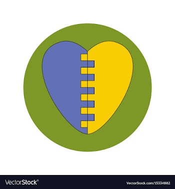In flat design of love ukraine vector image